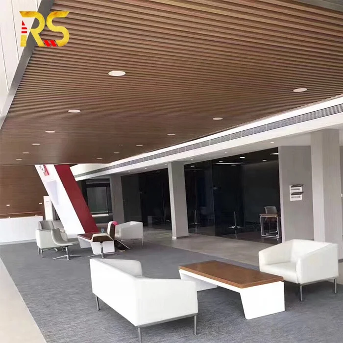Wood finish aluminium ceiling u channel suspended