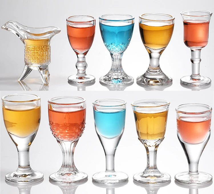 15ml/0.5oz tall thick long stem goblet shot glass with stem shot glasses