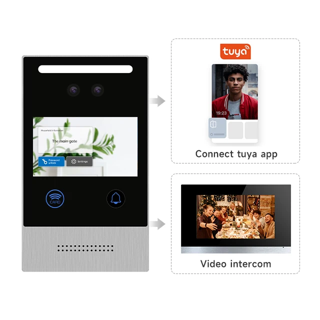 1080P High-end Fully Duplex Intercom Wide Angle Lens Tuya Smart IP Video Door Phone for Villa with Touch Screen Informe Dicom