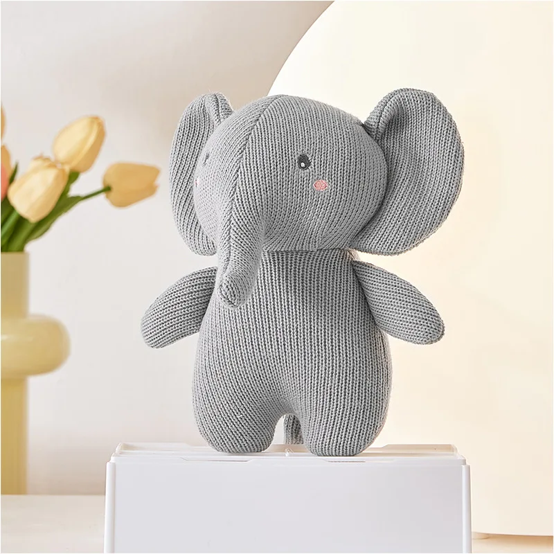 new arrival cotton knitting cute little animal rabbit elephant elk panda pig comfort plush toys