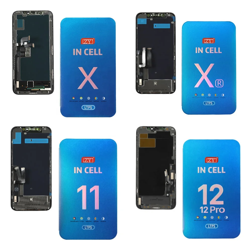 elekworld wholesale price zy incell LCD displays for iPhone x xr 11 12 Pro digitizer replacement screen for iPhone parts