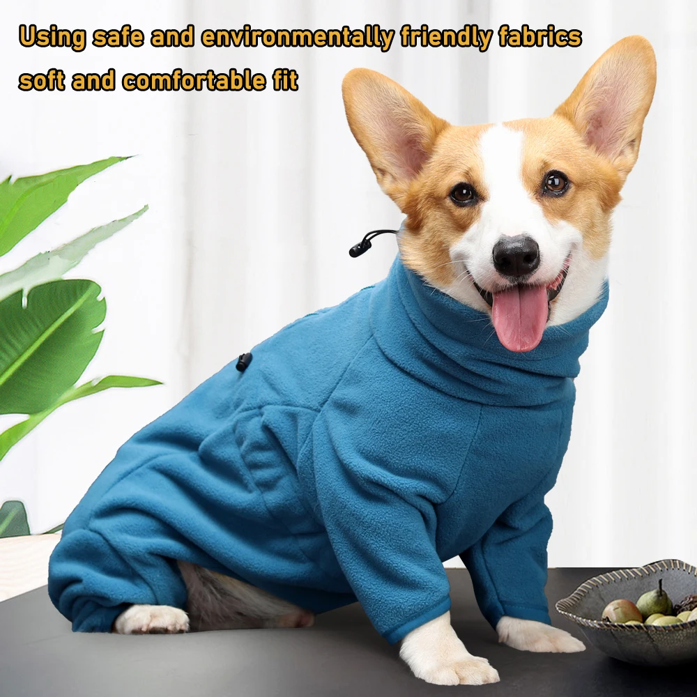 Wholesale factory price dog four legged warm fleece coat pet winter clothes dog comfortable adjustable jacket roupa pet