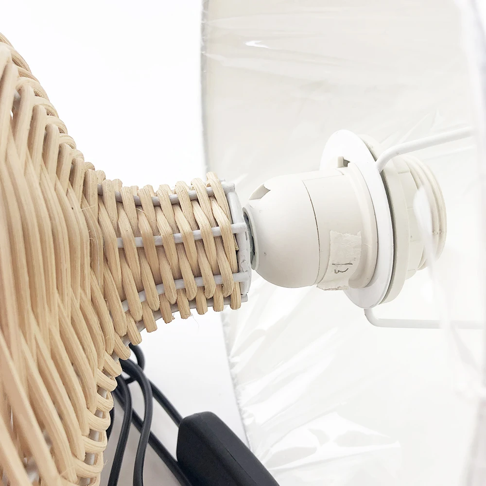 High Quality Rattan Pvc And Cloth Led Decorative Luxury Classic Table Lamp