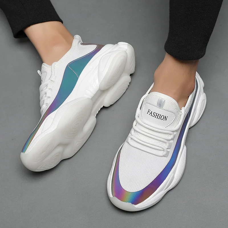 Sport Shoes Mesh Fly knit Men Casual Running Sneakers Latex insole TPU thicken outSole Wholesale Man sport trainers OEM factory