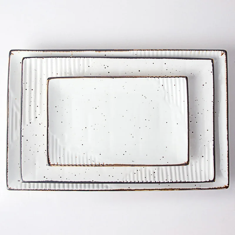 Top Choice Banquet Lunch Rectangle Plate Ceramic, Restaurant Plate Porcelain