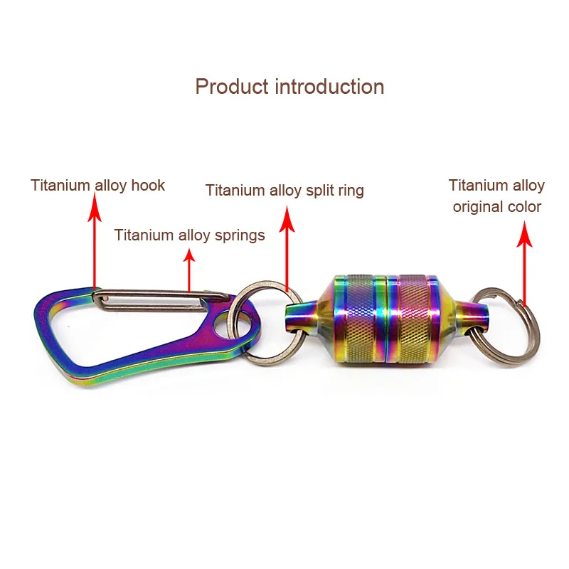 NEW Strong Magnetic Carabiner Titanium Alloy Carabiner Keychain Outdoor Camping Climbing Snap Clip Lock Buckle Hook Fishing Tool