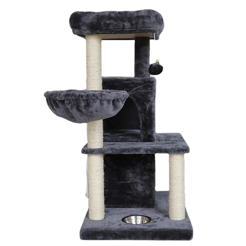 Wholesale 2022 Hot Sale Multi-level Wood Cat Scratcher Tree House Furniture Kittens Activity Tower