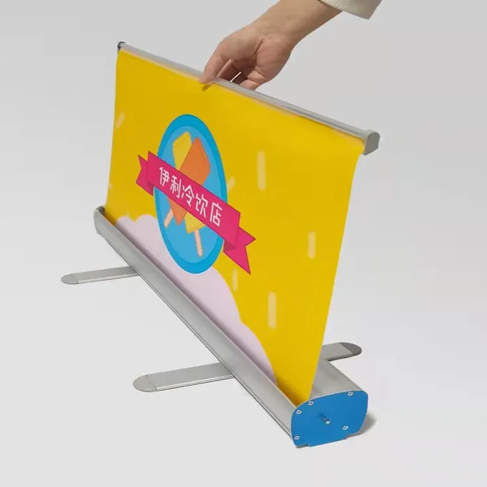 Aluminum retractable banner frame roll up banner display frame 2x6 foot poster PVC canvas unfold (only for frame)