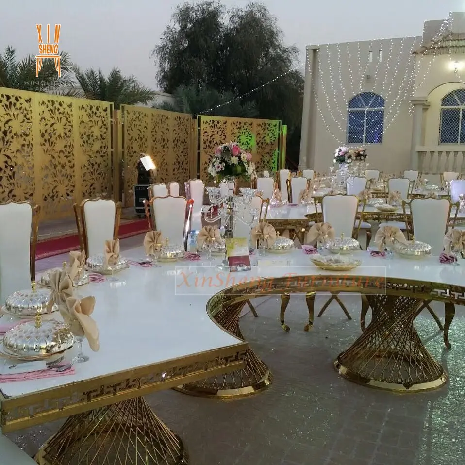 Wedding furniture dinning free matching S shape table for hotel and event