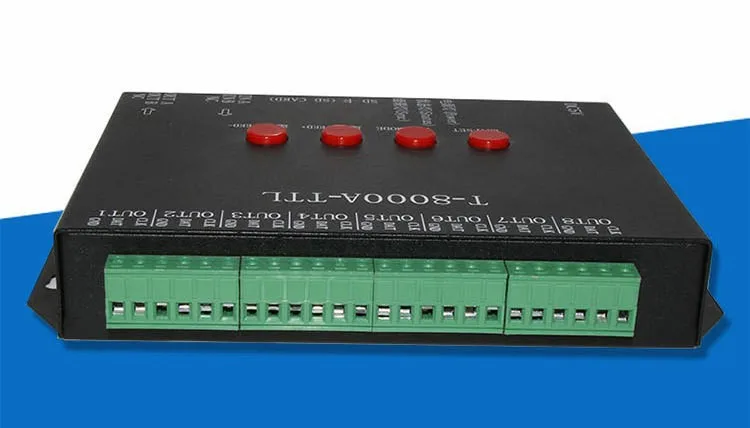 T-8000A-TTL 8-Port SD Card Controller Programmable  DMX512 Full Color Controller
