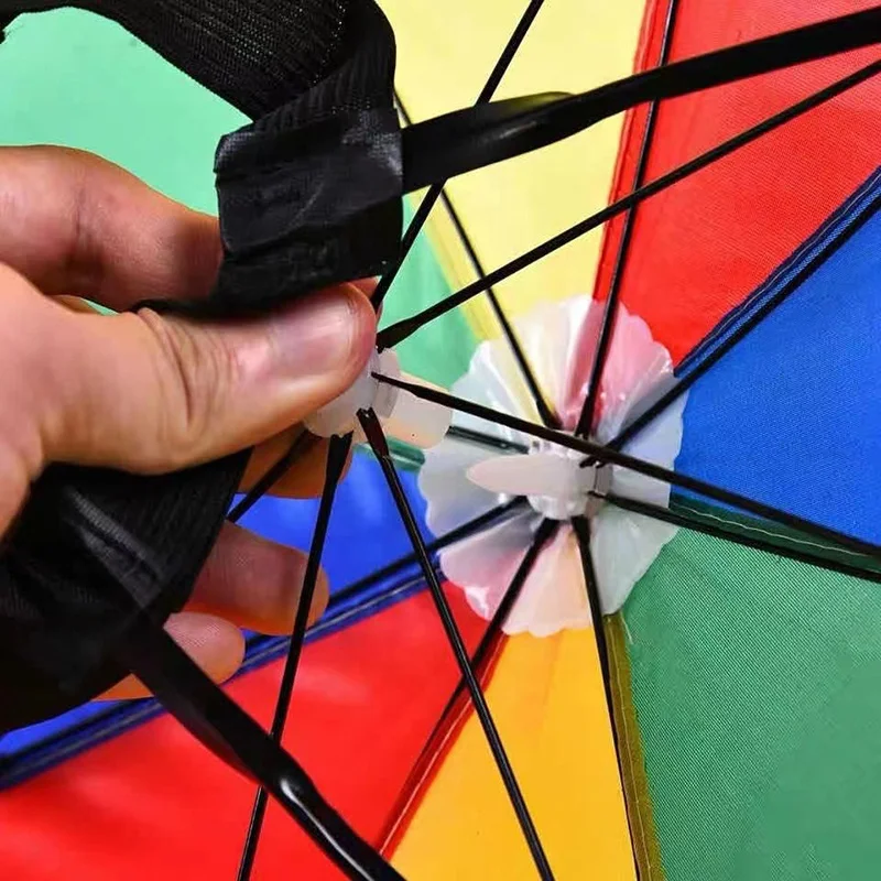 China promotional wholesale helmet umbrella hat mini sun head golf fishing camping colorful headwear hat umbrella parasol hat