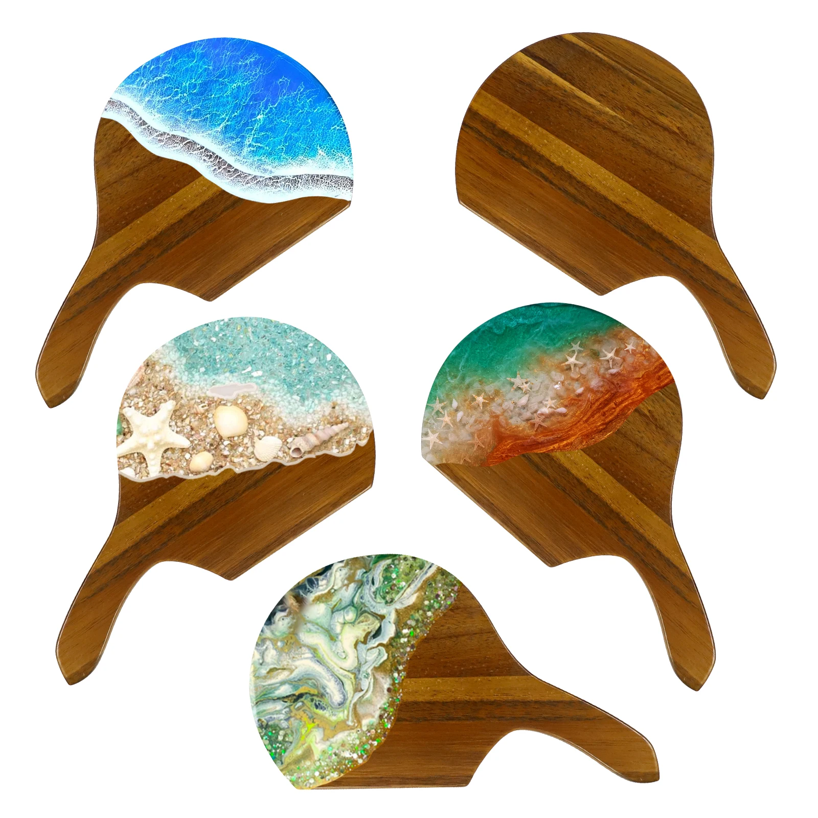 GL Acacia Resin Cutting Chopping wooden Cheese serving Board Charcuterie Platter Ideal with handle custom set tray for Fruit