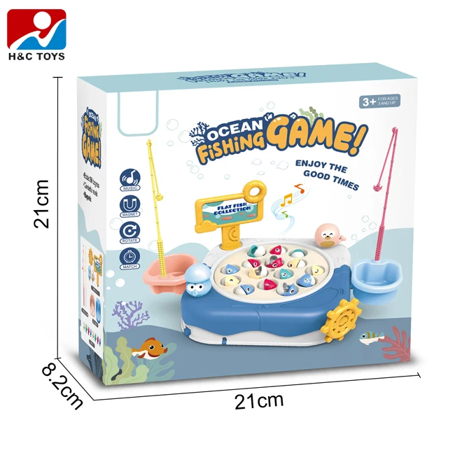 Parent-child Interactive Electric Rotate Ocean Fishing Game Toys with Music Fishing Toys
