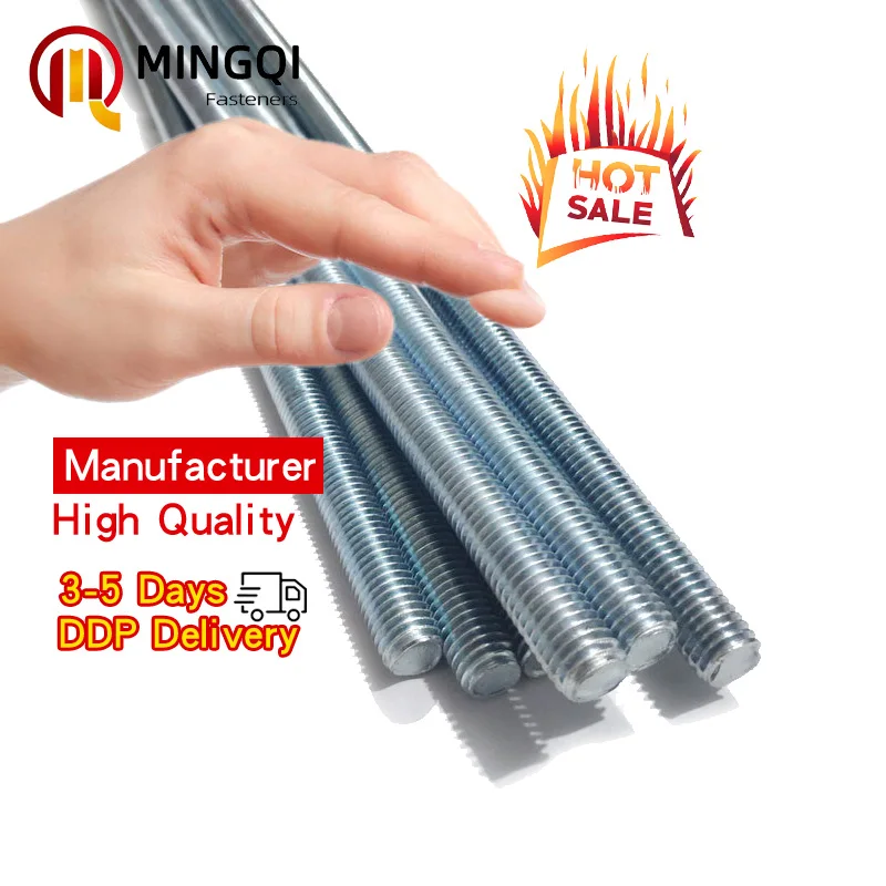 Fastener manufacturer produces DIN975 Tangshan Iron and Steel Galvanized 3-meter Tiantian Flower Board Ceiling Threaded Rod