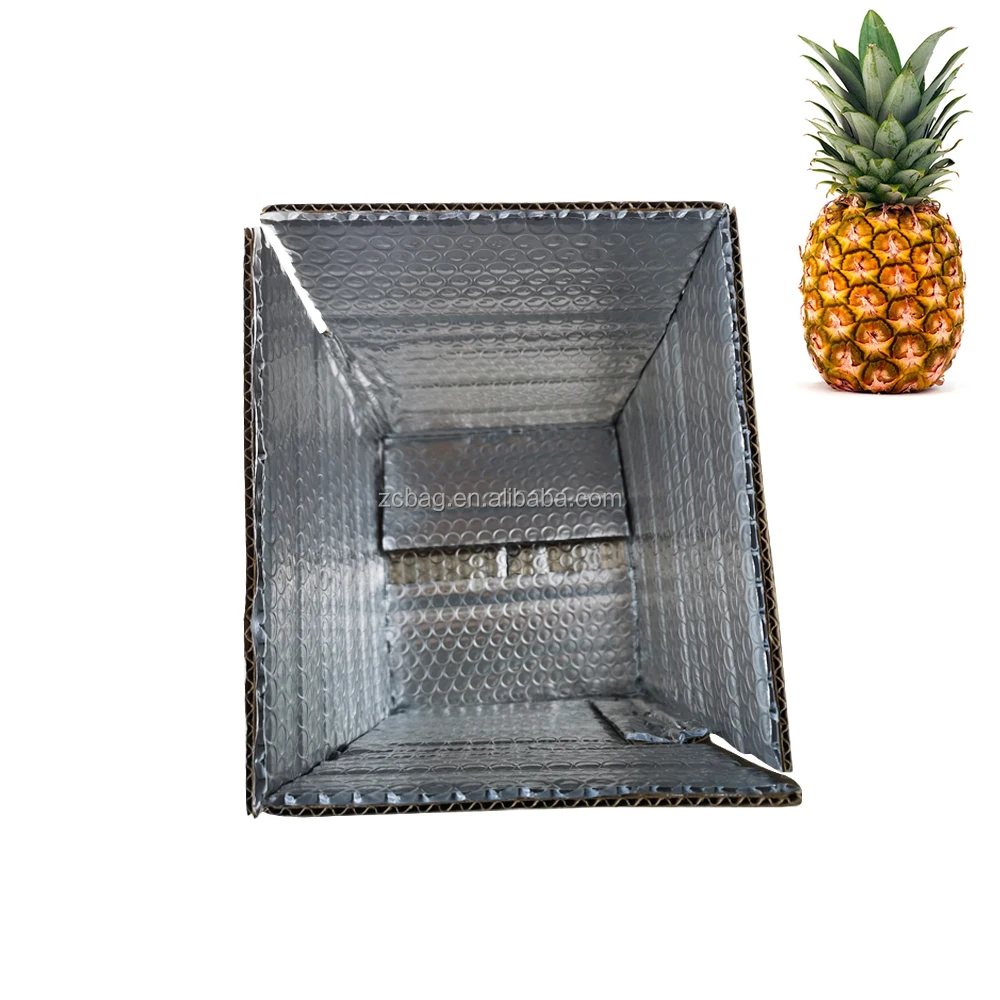 cold liner 20lb High Quality Bubble Aluminum Foil Lined Corrugated Insulated Carton Box Hot and Cool Food Delivery Shipping