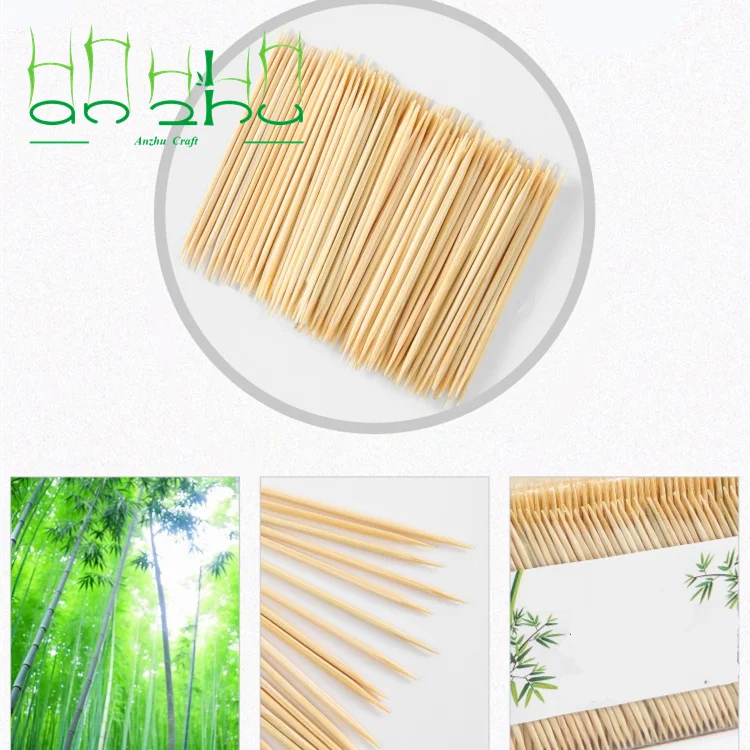 Удобная упаковка бамбуковых деревянных зубочисток деревянные круглые двуконечные ароматизированные зубочистки