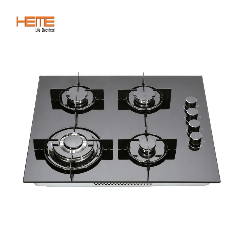 8mm Tempered Glass 4 Burner Built in Gas Cooker Gas Stove For Sale (PGR6041G-AEB )