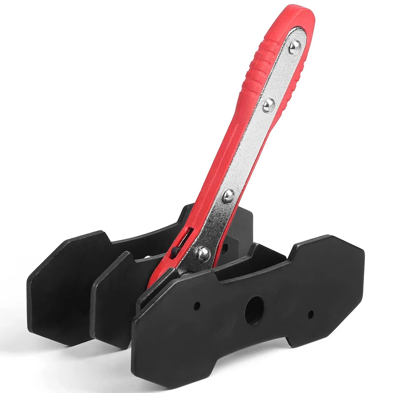 360 Degree Rotation Universal Car Ratcheting Brake Caliper Piston Spreader Press Tool with 2 pcs Steel Plates Red & Blue