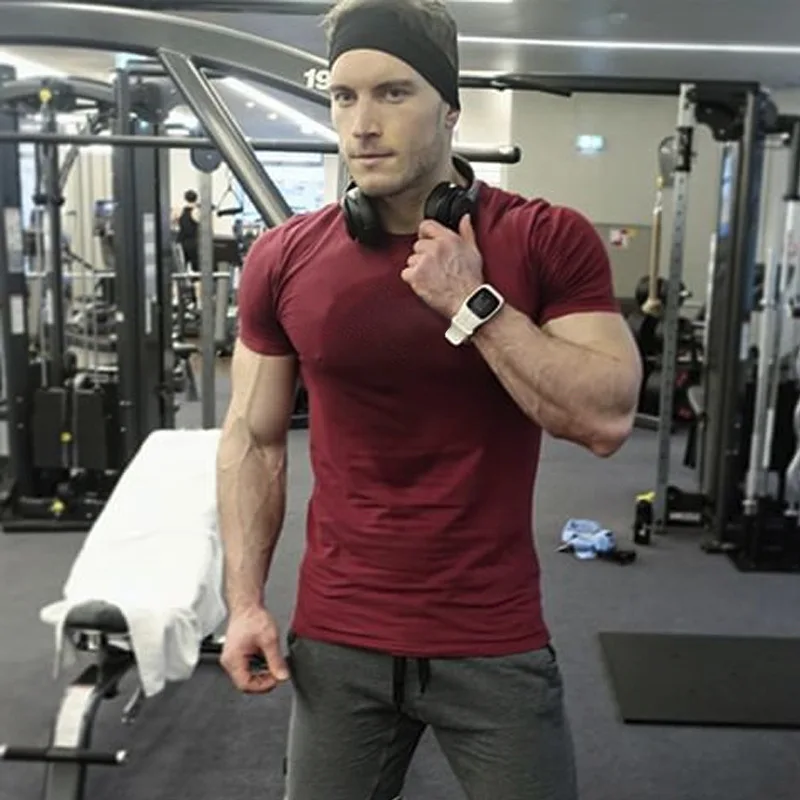 Леггинсы высокого качества, одежда для тренировок, спортивная одежда, одежда для фитнеса, Мужская футболка для спортзала, быстросохнущая