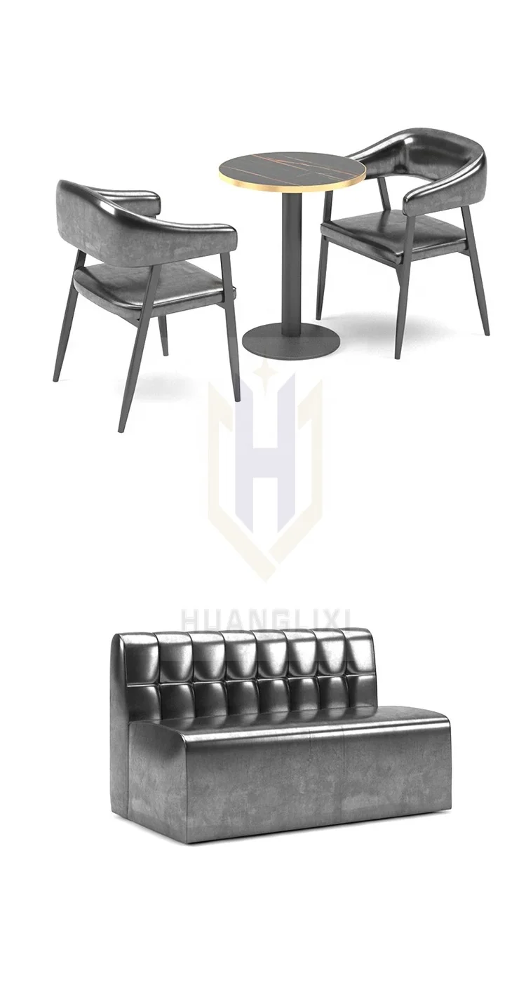 U L shape restaurant hookah lounge furniture bar cafe booth pu leather night club sofa pub bar chair and table counter set