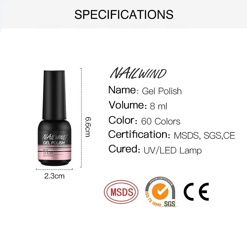 NAILWIND Cheap 60 Colors Vegan Macaroon Uv Varnish Gel Polish Kit Private Label Nail Gel Polish Set 8Ml For Nail Salon Supplier
