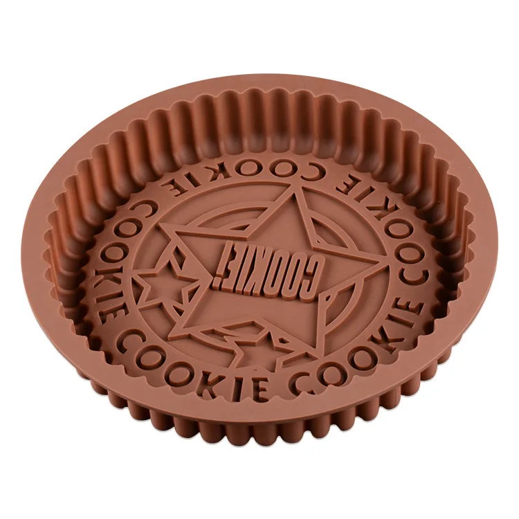 Hot selling design silicone cake mold pan pizza tray bakeware 7.5 inch large size round oreo cookie mold