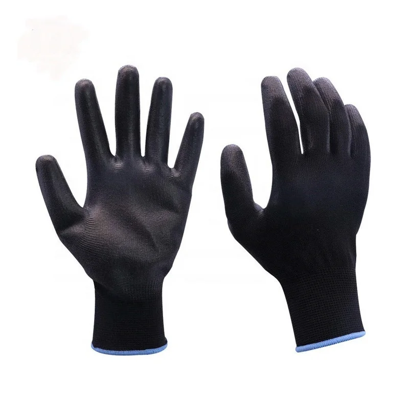 cheap nylon pu  top fit anti-static gloves
