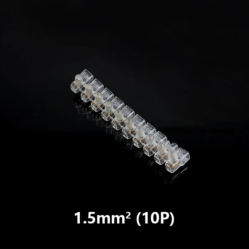 Jesiro Universal Widely Used Pc Housing Transparent Terminal Block 10 Position 1.5-16mm2 Brass Contact Connector Wire