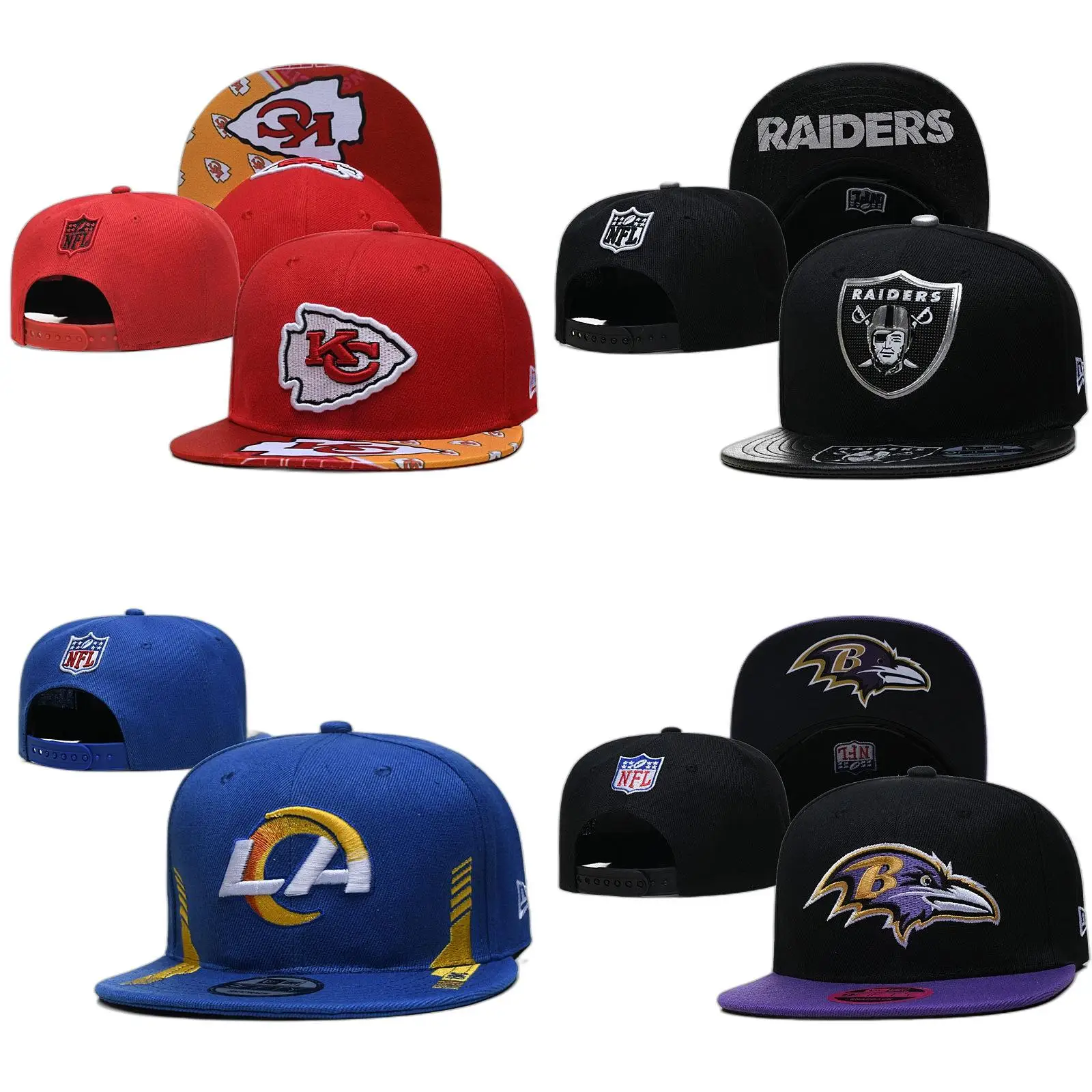In stock new er custom 3D embroidery team hats American football basketball baseball snapback caps