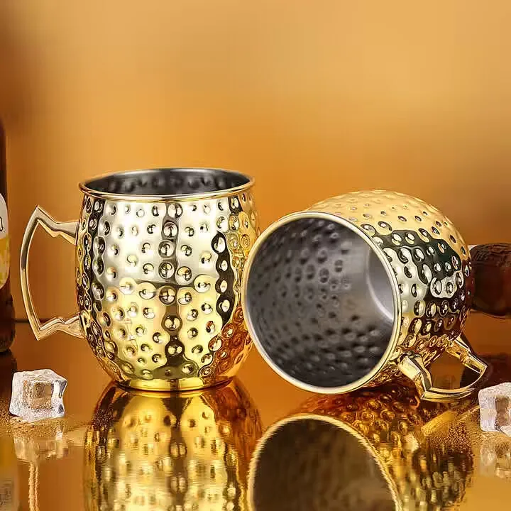 Wholesale Price Moscow Mule Copper Mug Sublimation Copper Plated Stainless Steel Mug Engraved Beer Drinking Mug