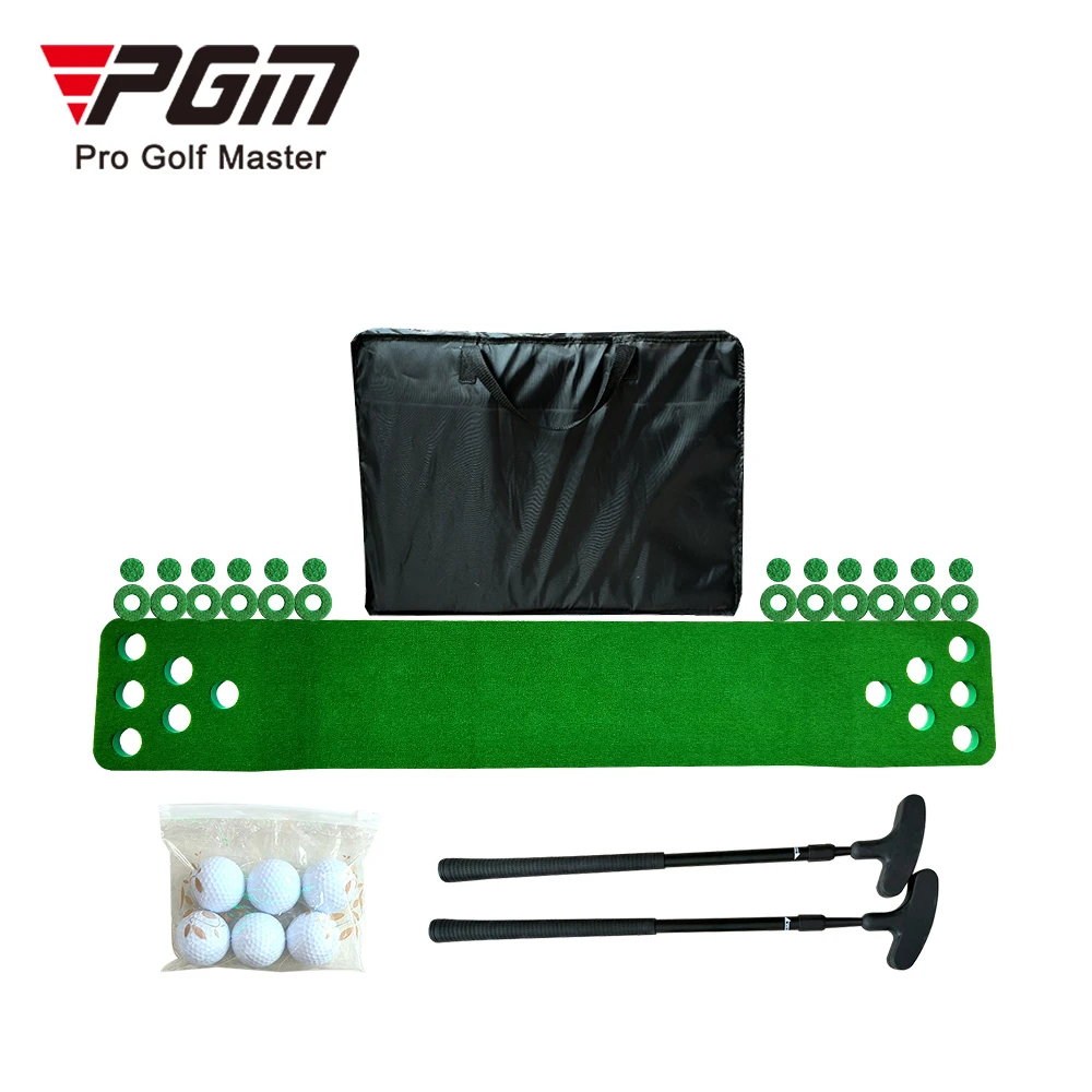PGM GL0101 custom office mini golf game set portable golf training aids artificial grass practice putting green with golf putter