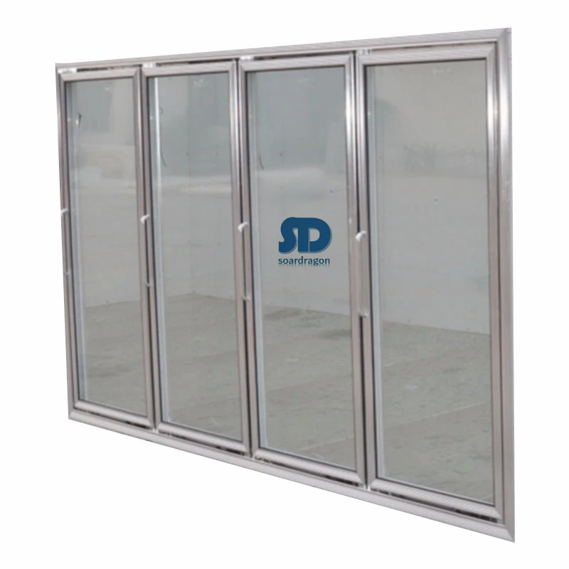 Soardragon cold room glass door display glass door walk in freezer silver black glass door for cooler with customized size