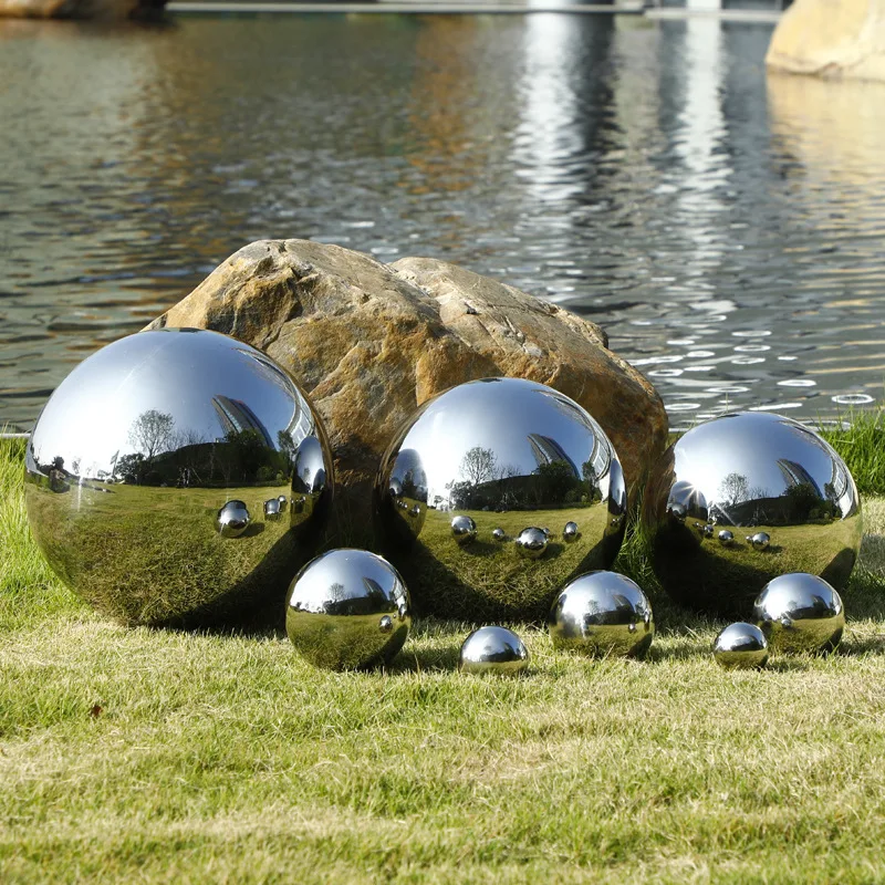 Mirror metal sphere full size 16mm to 1200mm 304 stainless steel hollow sphere decorative balls