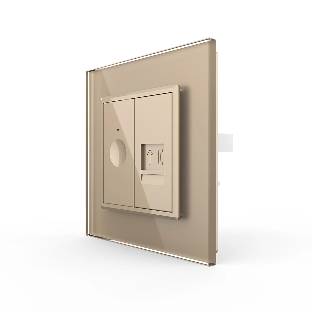 Livolo c7 Tel Socket Module And 1 Gang Touch Switch Assemble European Socket And Switch