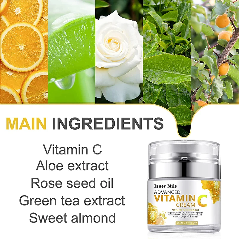 Natural Organic Vegan Vitamin C Brightening Whitening Anti-Wrinkle Cream