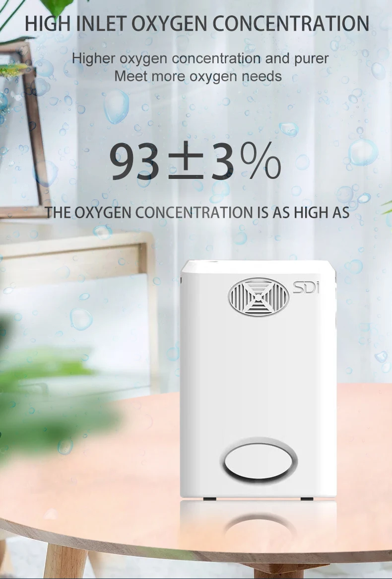 Генератор oxigeno, концентратор, перезаряжаемая батарея для переноски носа, очиститель для поездок 3L 93%