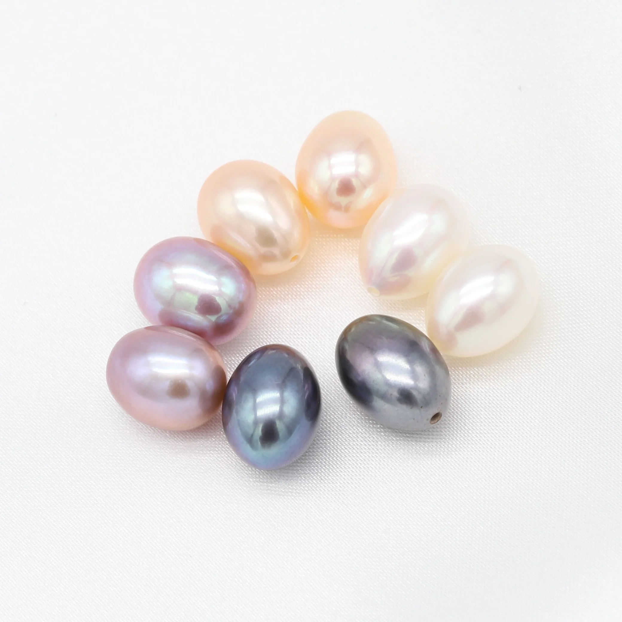 5A grade Cultured pearls rice shape peacock color natural freshwater pearls high quality DIY Jewelry