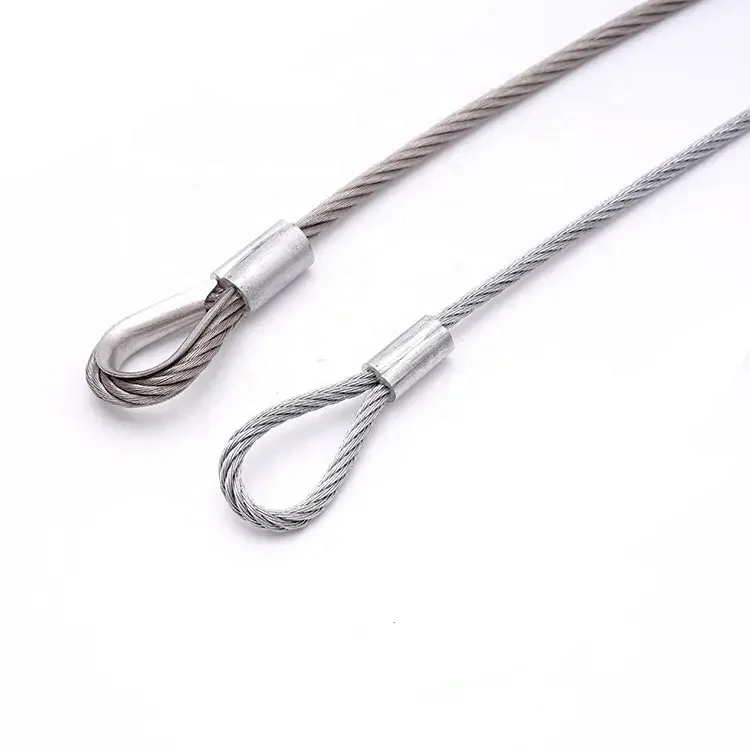 Rongtong Wholesale Safety security lanyard steel wire cable 2.0mm stainless steel wire rope with loop ends