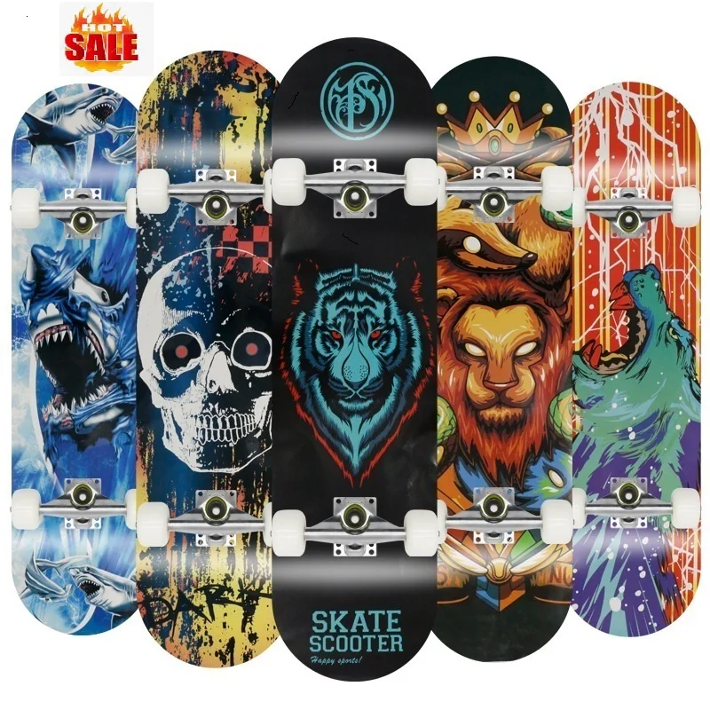 
Factory Supply China Bulk Collection Cool Custom Blank Maple Wood 100% Anime Skateboard 