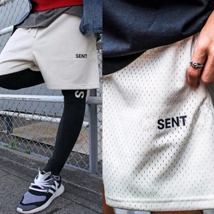 Finch garment summer thin breathable sports running half pants mens loose drawstring mesh basketball shorts