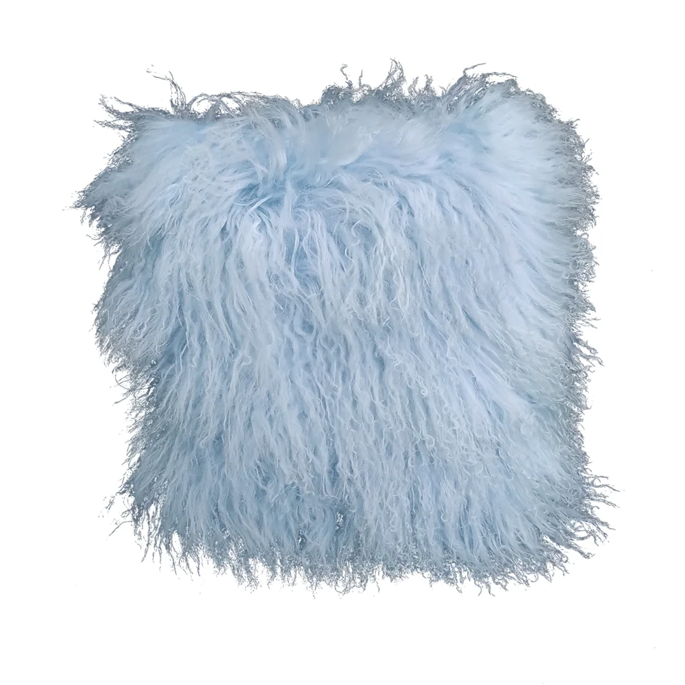 manufacturer wholesale Home decor mongolian fur throw pillow lamb fur pillow cushions