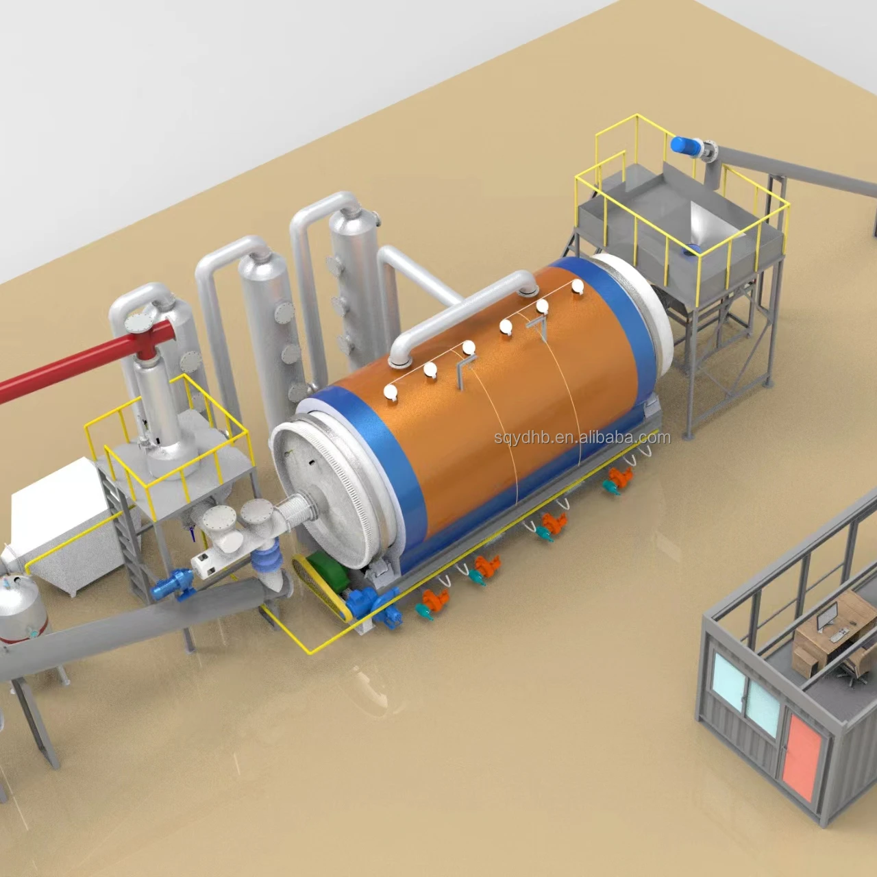 Popular CE certificate integrated mini pyrolysis machinery  waste plastic tire recycling to fuel oil