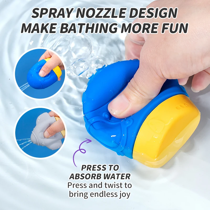 Лидер продаж силиконовые игрушки для детской ванны с логотипом на заказ легко чистить Детские Игрушки Новое поступление Товары детей