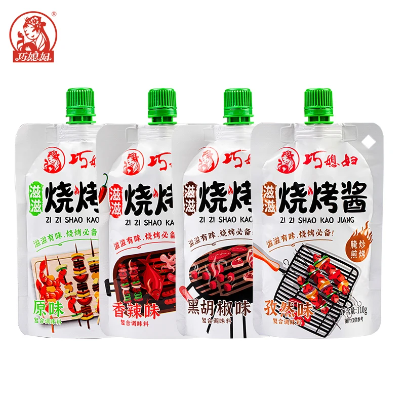 Китайский бренд OEM, свежие вкусные приправы, оптовая продажа, 110 г соуса для барбекю для ежедневного приготовления