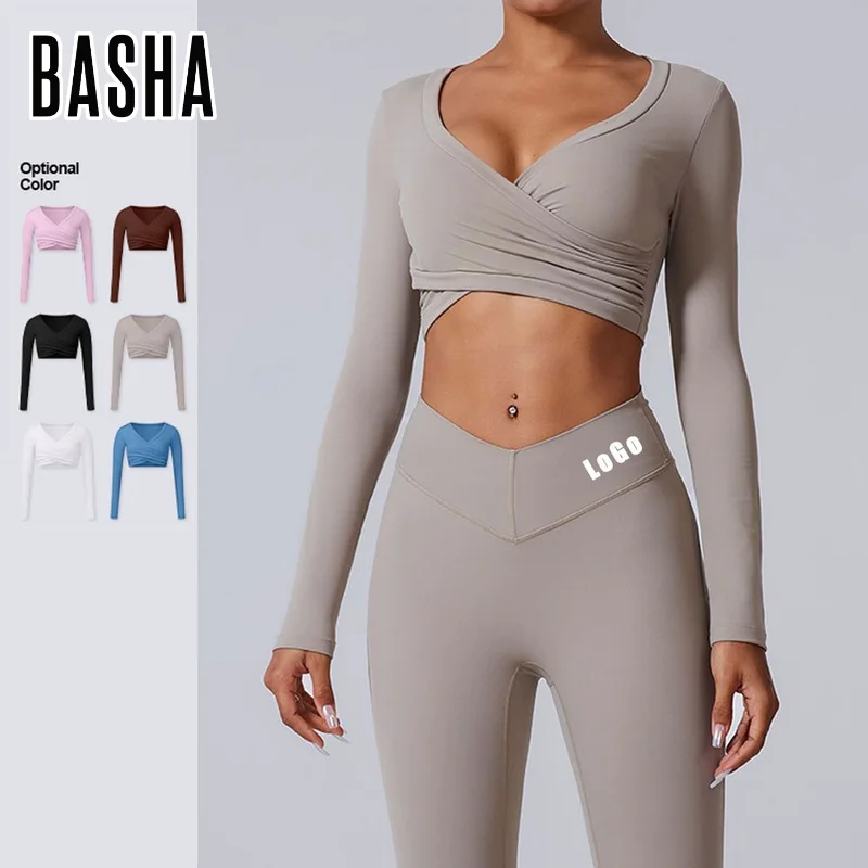 New Arrival Sexy Long Sleeve Running Women Sportswear Pour Femme Gym Athletic Workout Fitness Yoga Crop Top