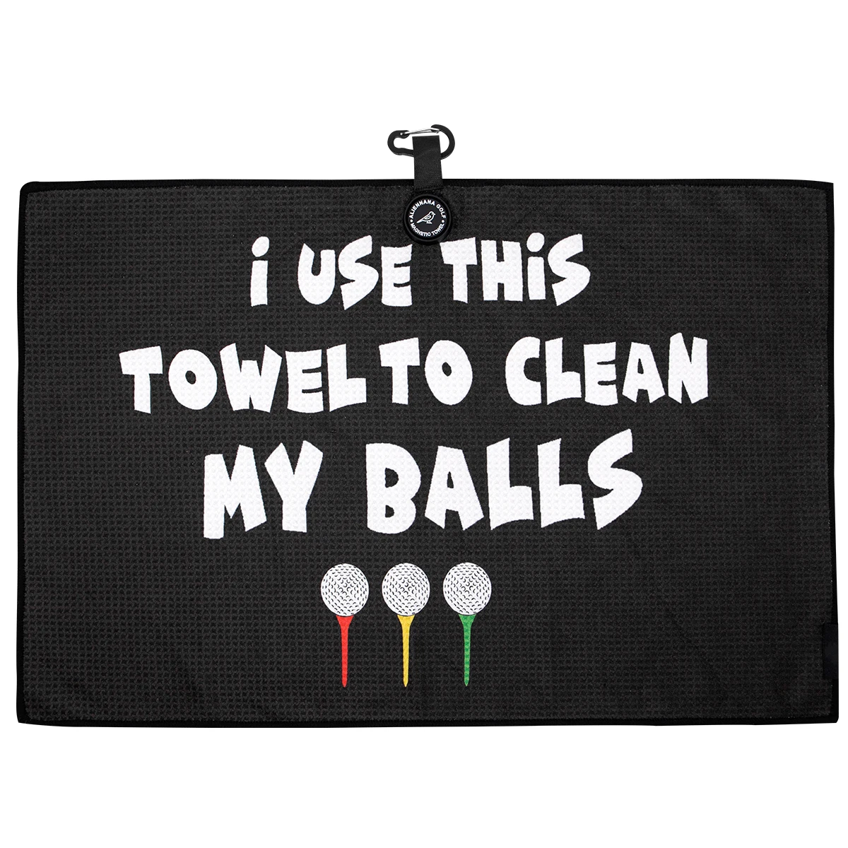 High Quality OEM Custom Golf Printing Towel Microfiber Waffle Golf Towel Magnet With Keychain