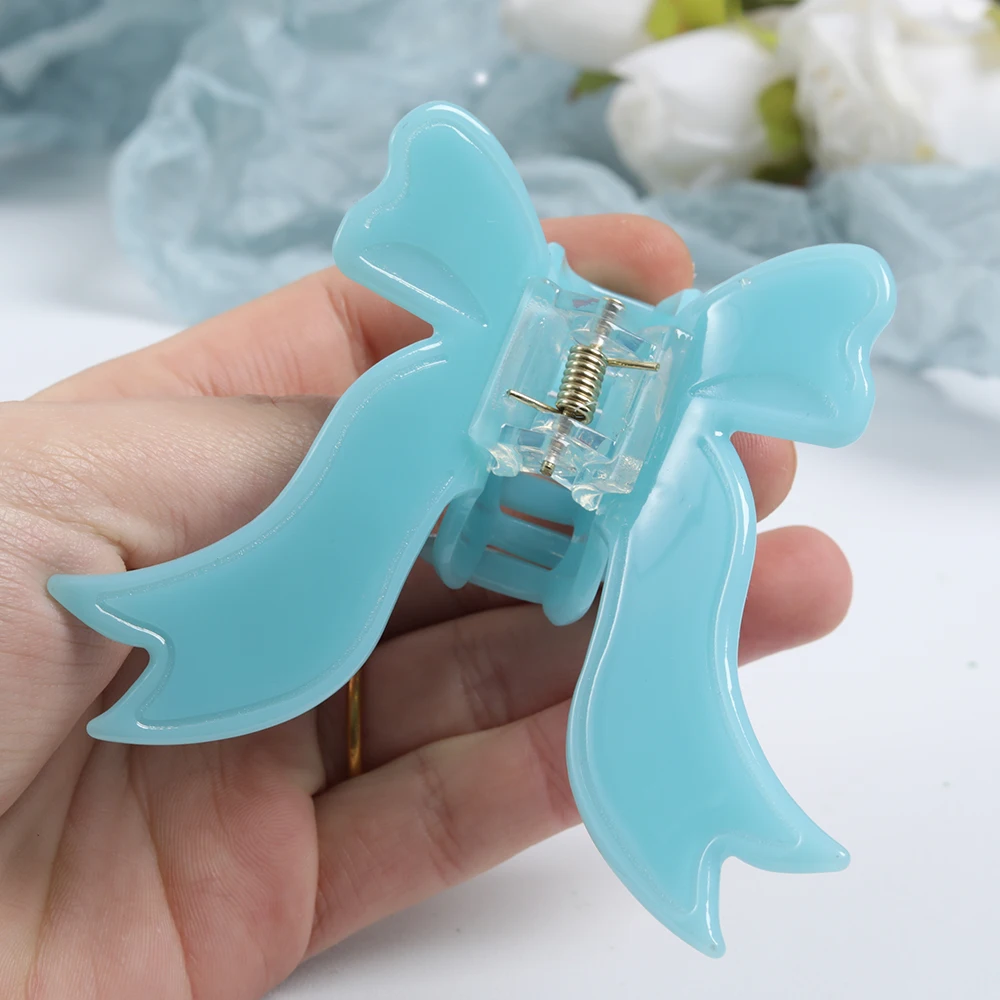 personalized acetate bow hair claw clip custom shape hair clip claw for gifts