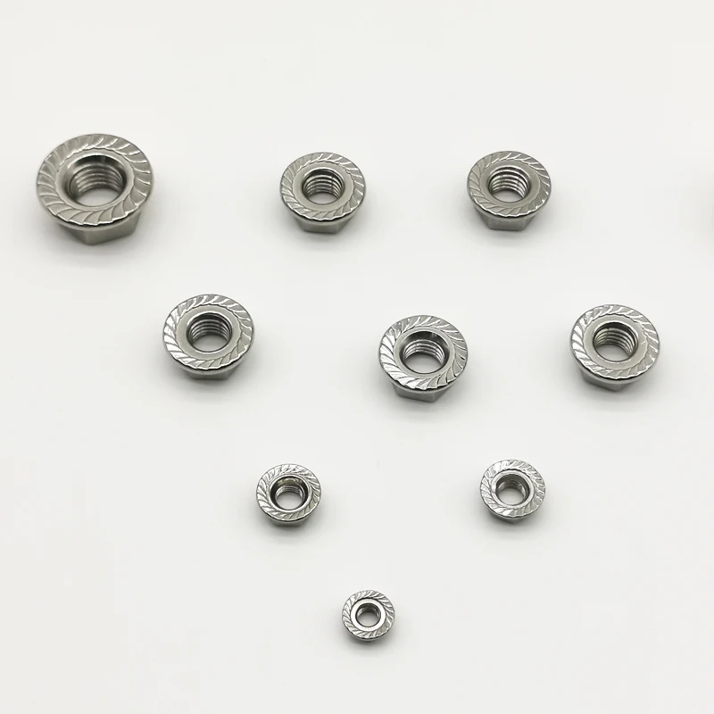 
DIN standard stainless steel aluminum m5 hex flanged nylon lock nuts 