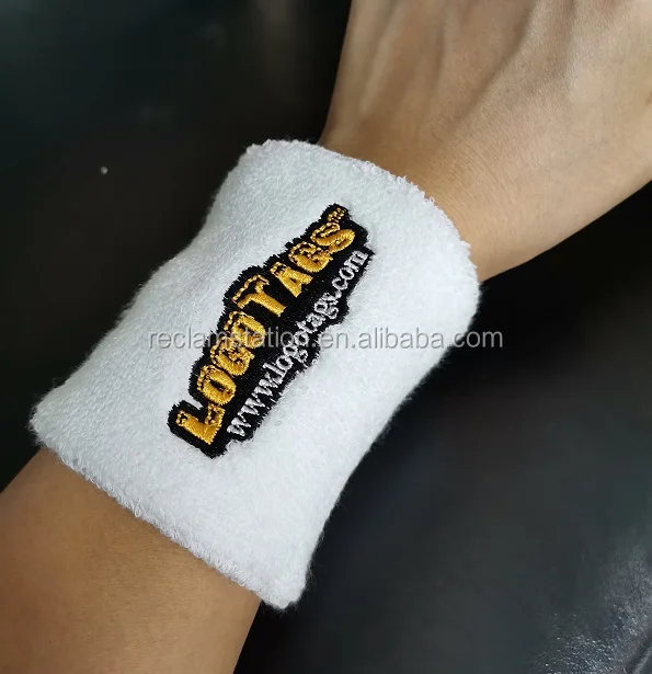 Custom logo Rainbow  Sports Gym Terry Towel Cotton Elastic Sweatband Headband Wristband for Football Basketball Tennis  Player