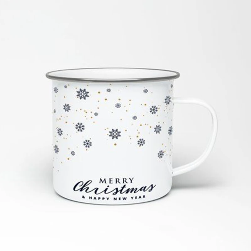 Japan Korea market OEM logo tall high 1L white color kitchen water milk coffee drinking Enamel measuring cup mug with scale